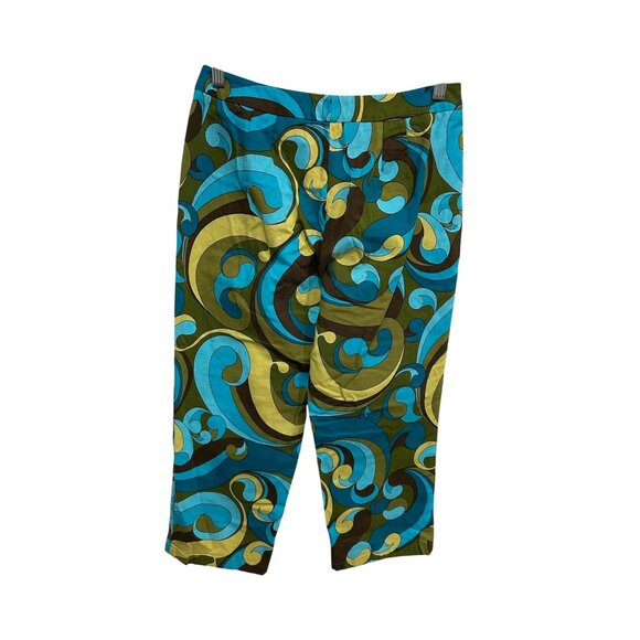 Talbots Womens Stretch Capri Pants Size 10 Multicolor Abstract Print - Picture 2 of 9